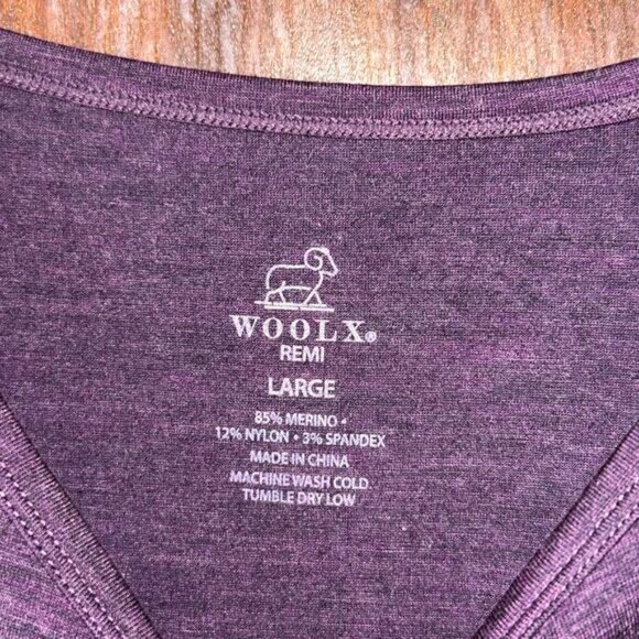 WoolX Remi Merino Wool top Women’s Large purple - Picture 3 of 6